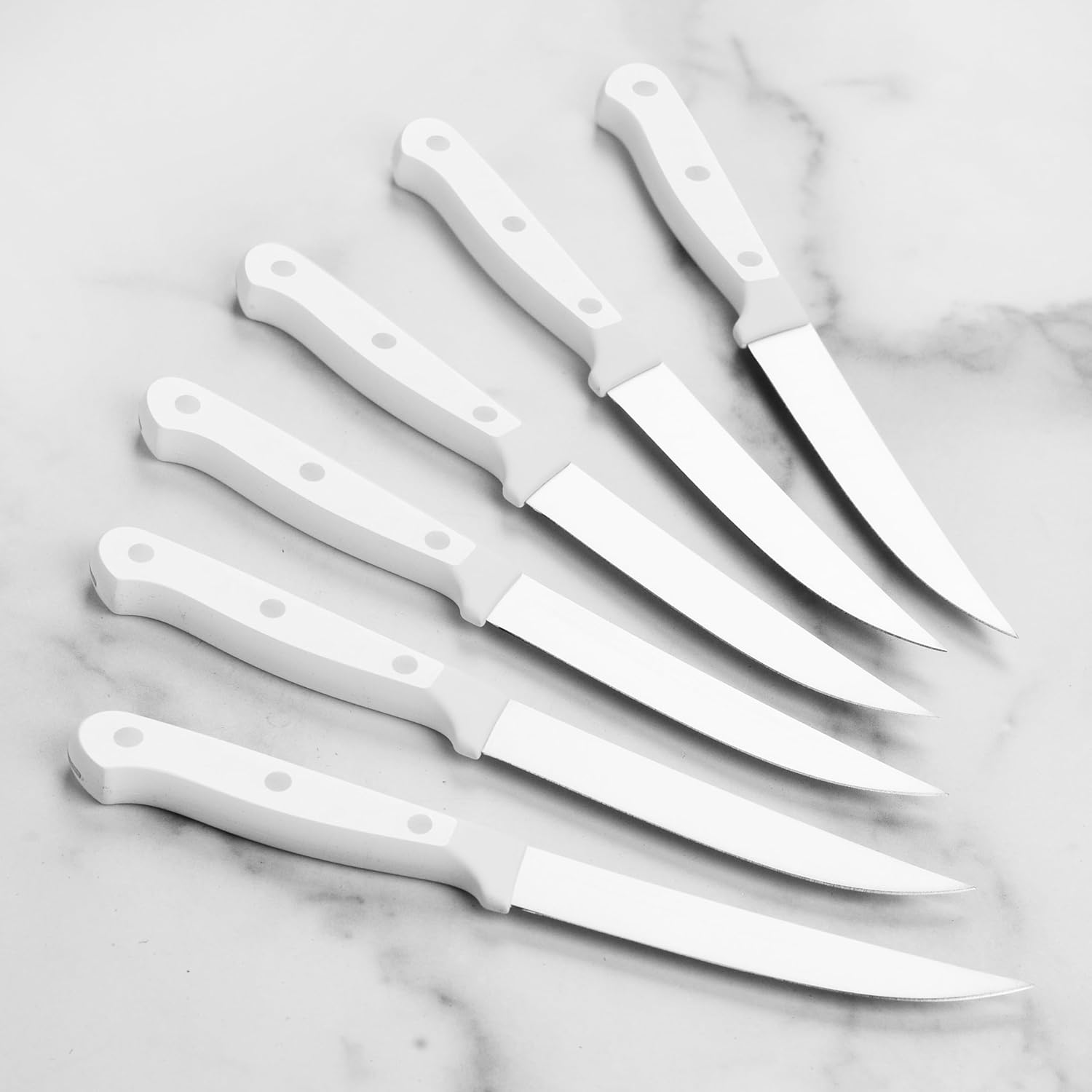 Wusthof Gourmet 6 Piece Steak Knife Set with Case (White Handles)