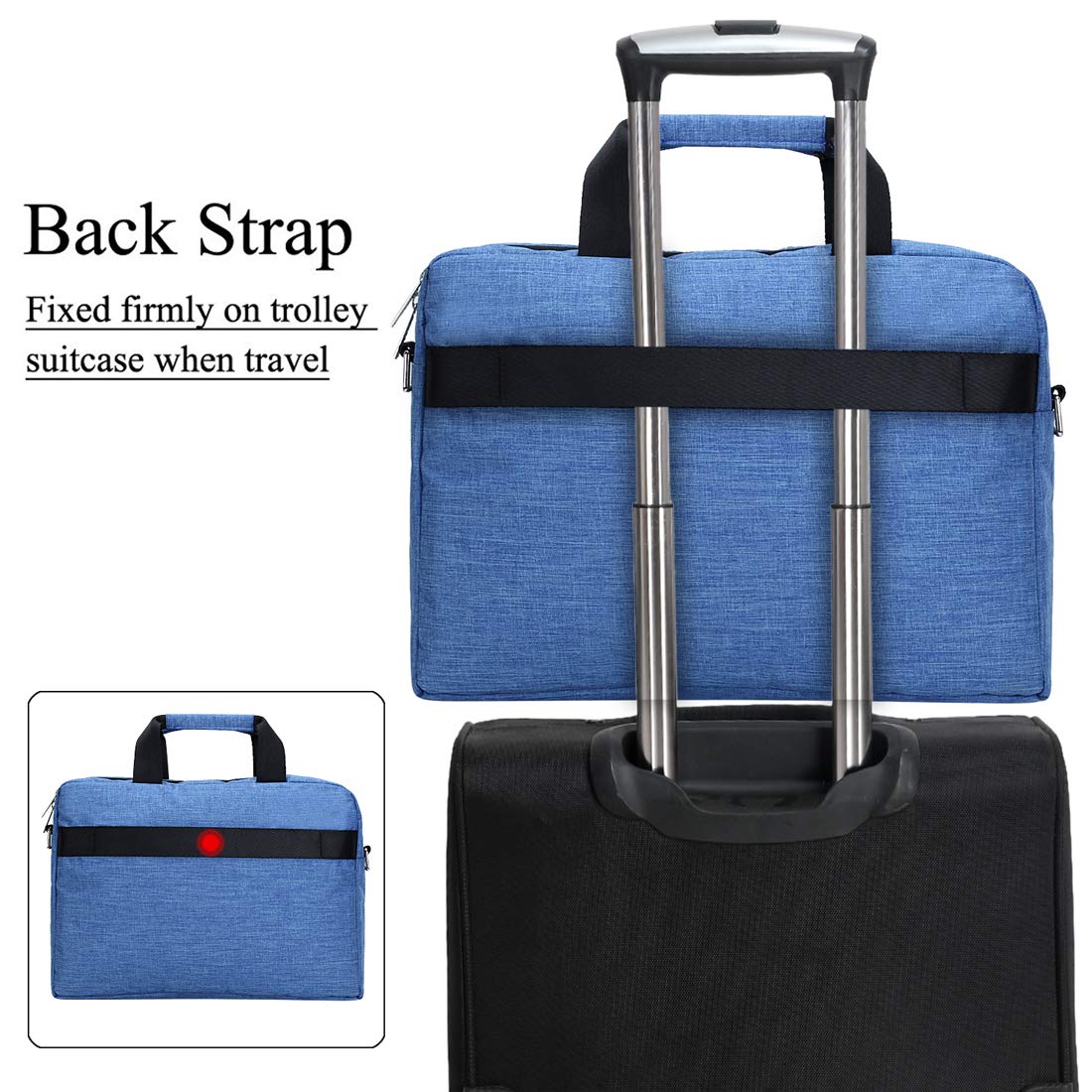 SHIBUI 15.6 Inch Laptop Shoulder Bag,Classic Lightweight Slim Portable Laptop Messenger Sleeve Case for Work/Travel,Fits 15-15.6 Inches Laptop/Notebook/MacBook/Ultrabook Computer,(Blue Oxford)