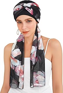 Chemo Hats for Women – Extra Long 47" Chiffon Scarf – Soft Cancer Headwear for Hair Loss – Stylish Chemo Caps