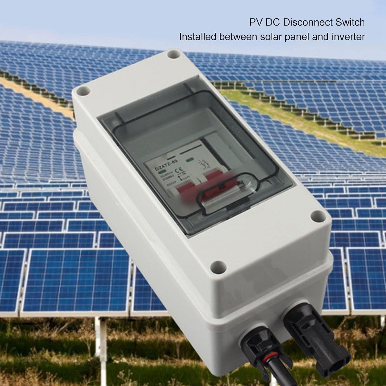 Interruptor de Desconexión Solar de CC Interruptor de Aislamiento Fotovoltaico con Caja de Distribución a Prueba de Agua IP65 Desconector de 500V CC PV (16A)