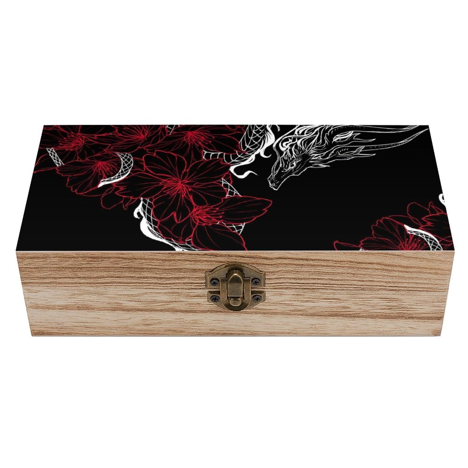 Amazon.co.jp: 木箱 和柄 龍 彼岸花 花柄 木製収納ボックス ソーイング 
