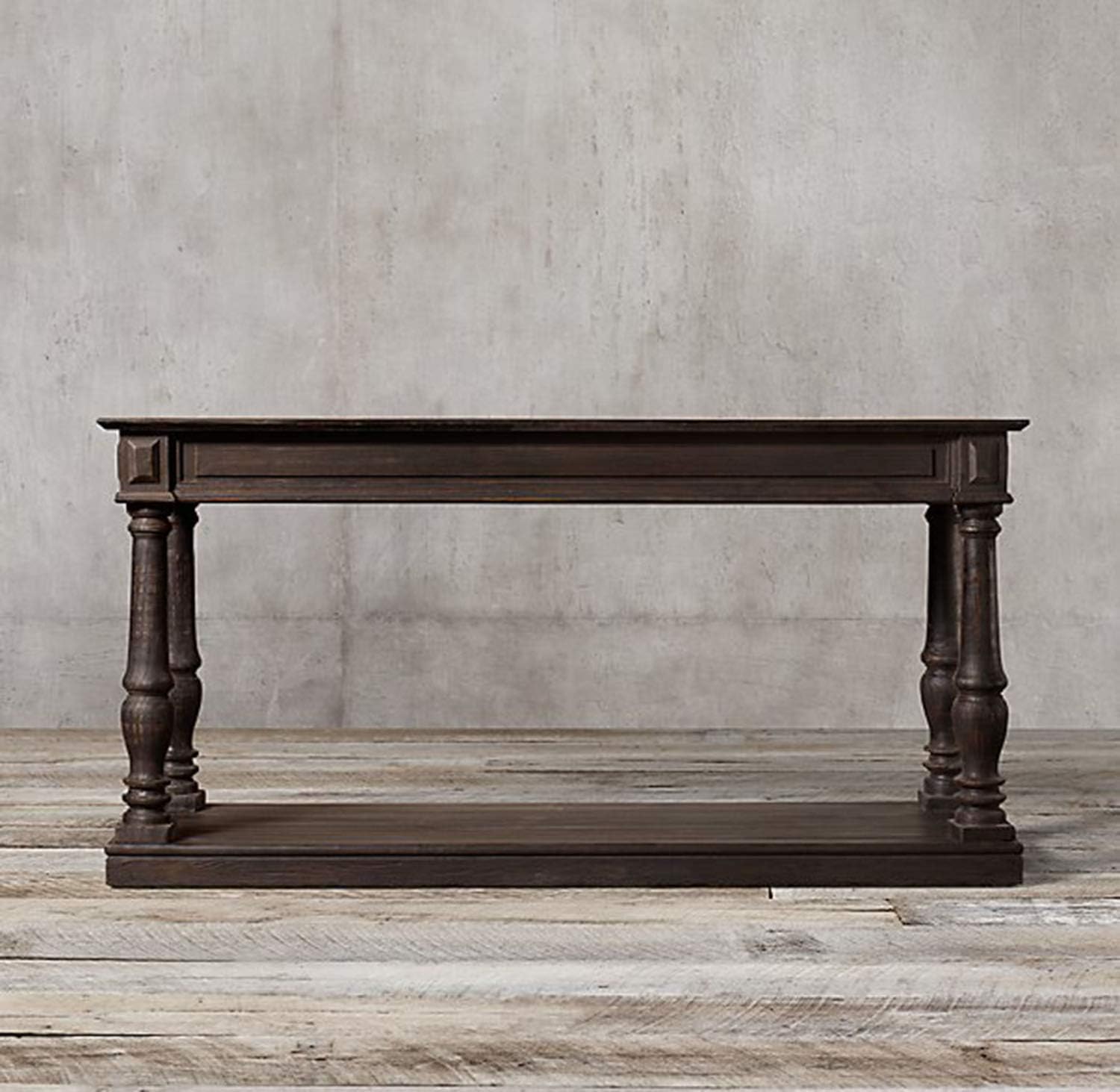 WOODDEKOR Jimmie Solid Wood Console Table with Dark Walnut Finish…