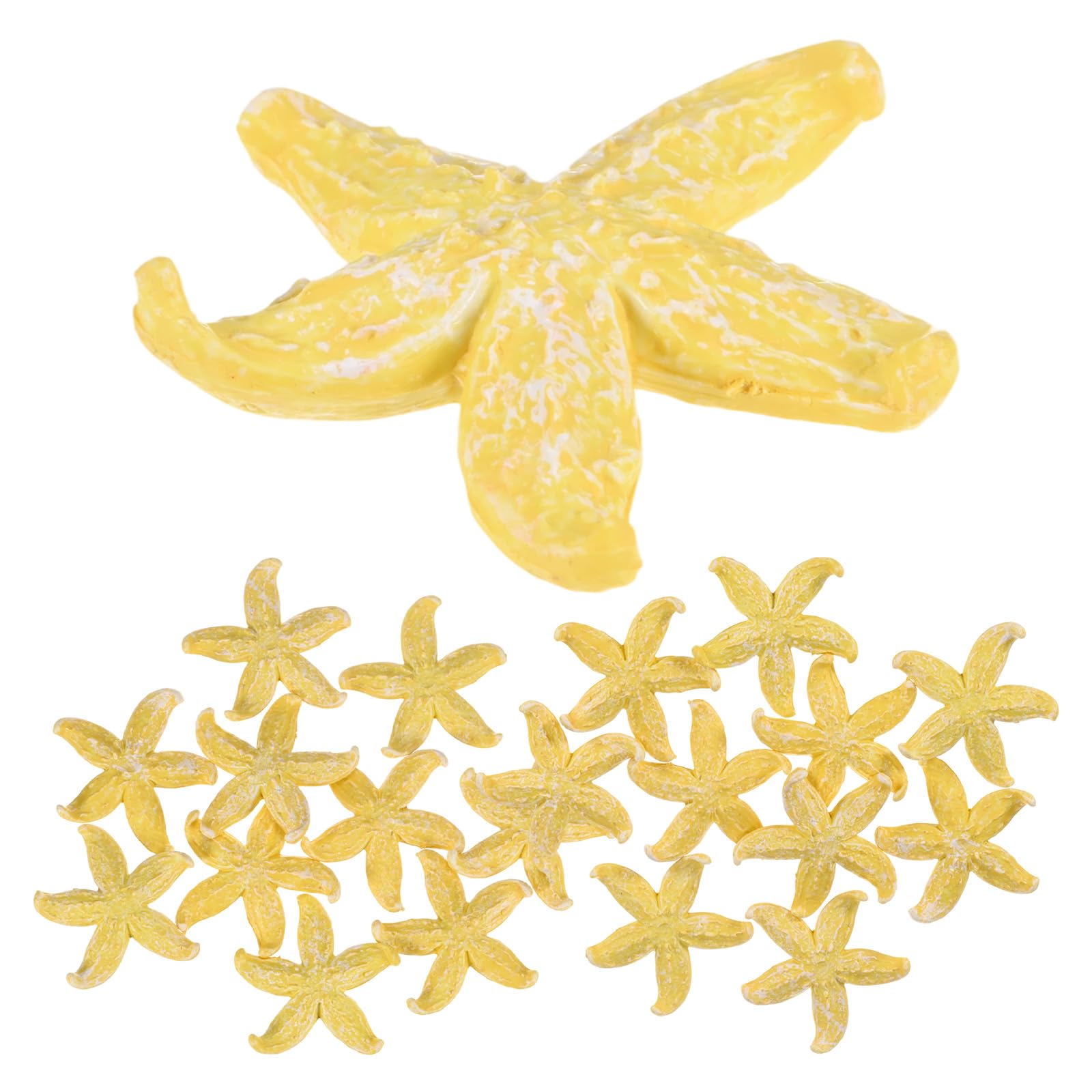 M METERXITY 10-Pack Starfish Decor, 0.9" PVC Artificial Mini Sea Star Decoration for Fish Tank/Aquarium Decoration/Beach/DIY Crafts/Nautical Theme Party [Green]