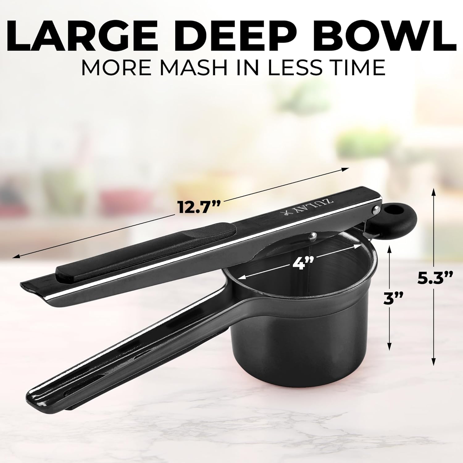 Zulay Kitchen Stainless Steel Potato Ricer with 3 Discs thumbnail 2