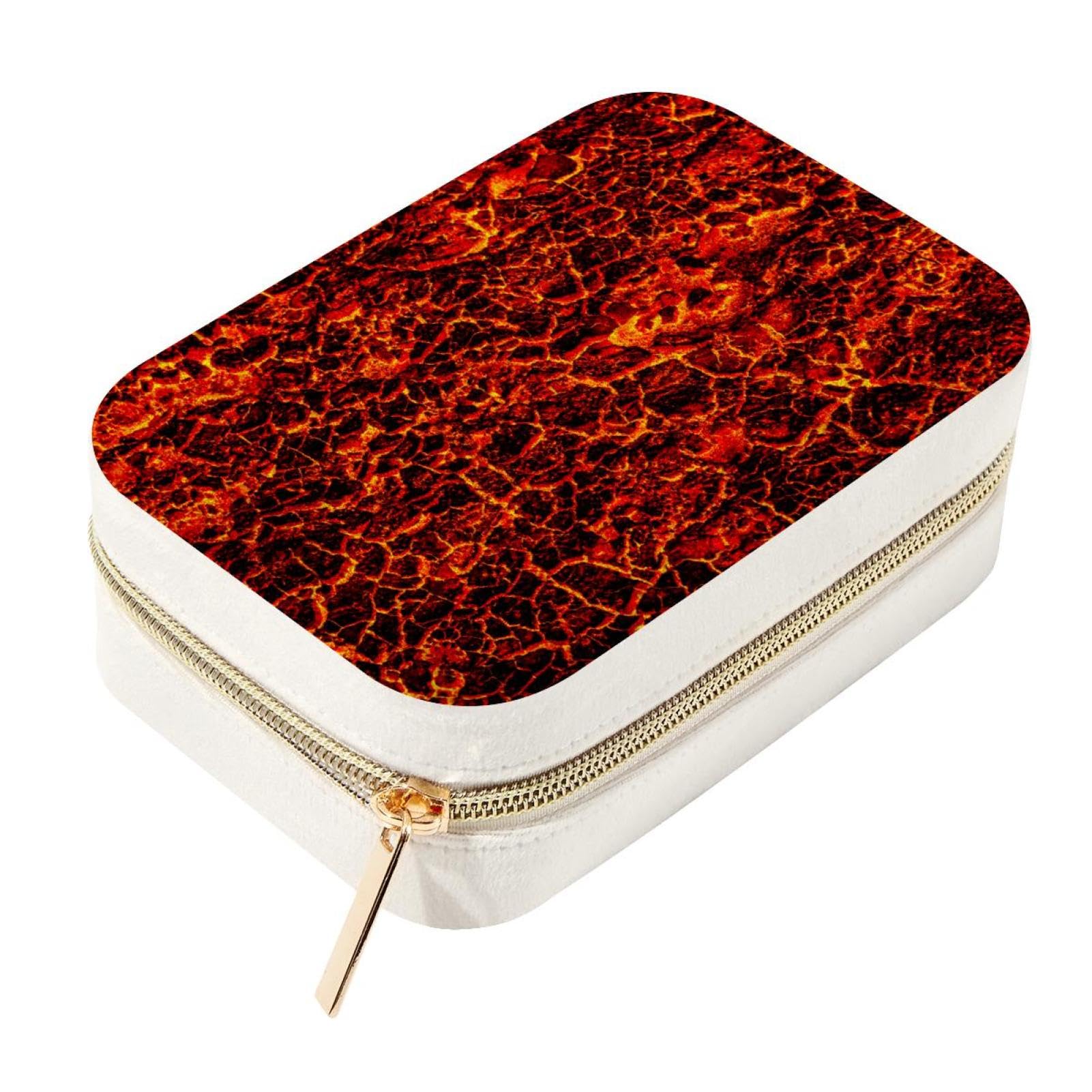 Boîte à bijoux de voyage en velours Magma rouge lave : l'écrin portable raffiné