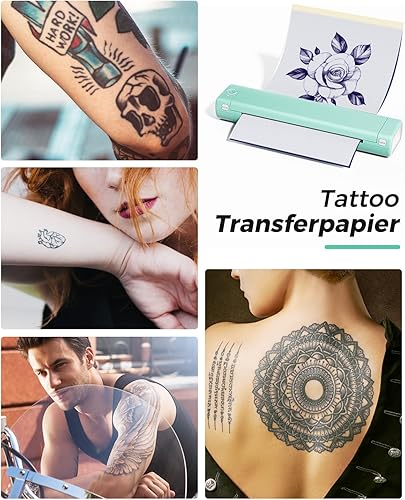 Miniatura 42 de Phomemo M08F - Impresora de plantillas de tatuaje, impresora térmica inalámbrica de tatuaje con 10 piezas de papel de transferencia, compatible