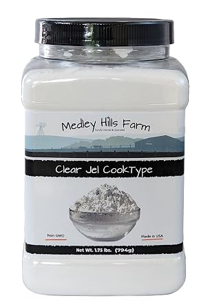 Clear Jel by Medley hills farm 1.75 Lbs. in Reusable Container - Great Clear Jel for canning Pie Filling - Gluten-Free - Non-GMO - Made in USA