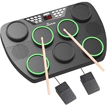 Electronic Drum Set, TD01 Pro Upgraded Tabletop Drum Kit with Mesh Heads, Velocity Sensitivity, Portable Electric Drum Pad Include Pedals & Sticks, Ideal Gift for Adult and Beginners