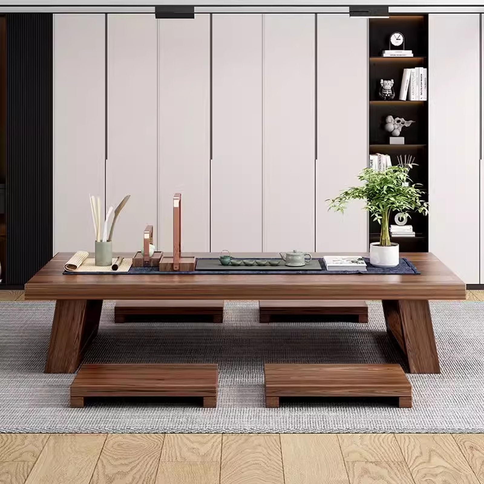 Amazon.co.jp: ローテーブル 幅100×奥行60×高さ30cm ダークブラウン 