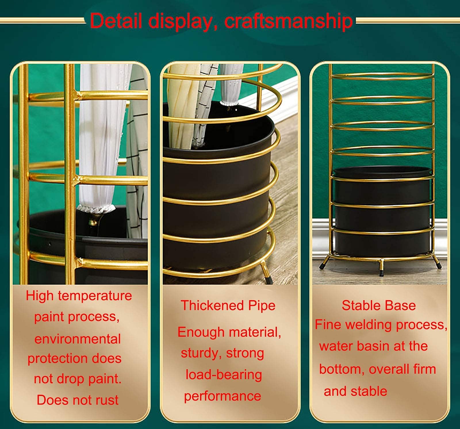 Portaombrelli in metallo per ingresso porta d'ingresso soggiorno cucina angolo – elegante portaombrelli per club e design salvaspazio