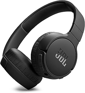 JBL Tune 670 NC Wireless On-Ear Bluetooth Headphones with Adaptive Noise-Cancelling Technology and Lightweight Design, 70-Hour Battery Life, Black