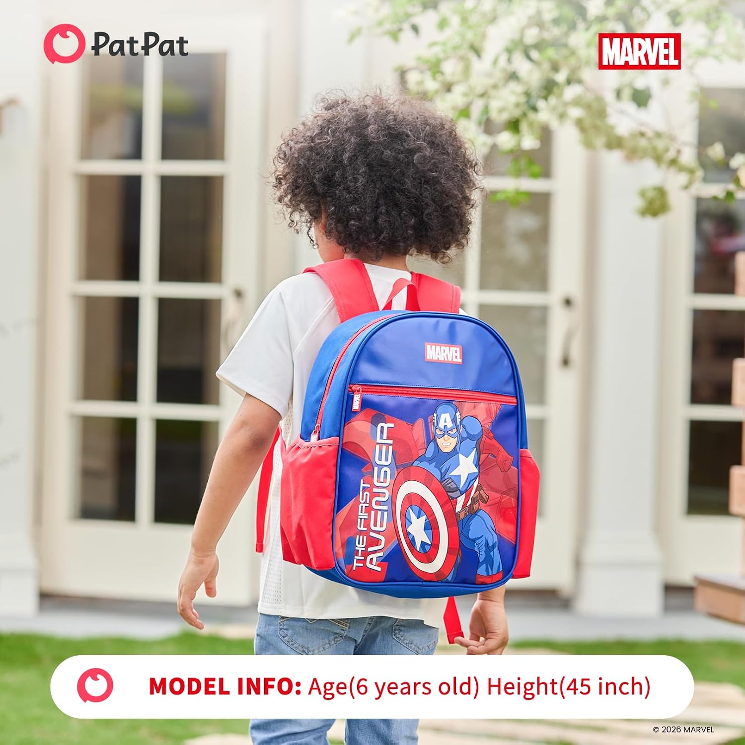 Marvel Captain America Boys Backpack Elementary