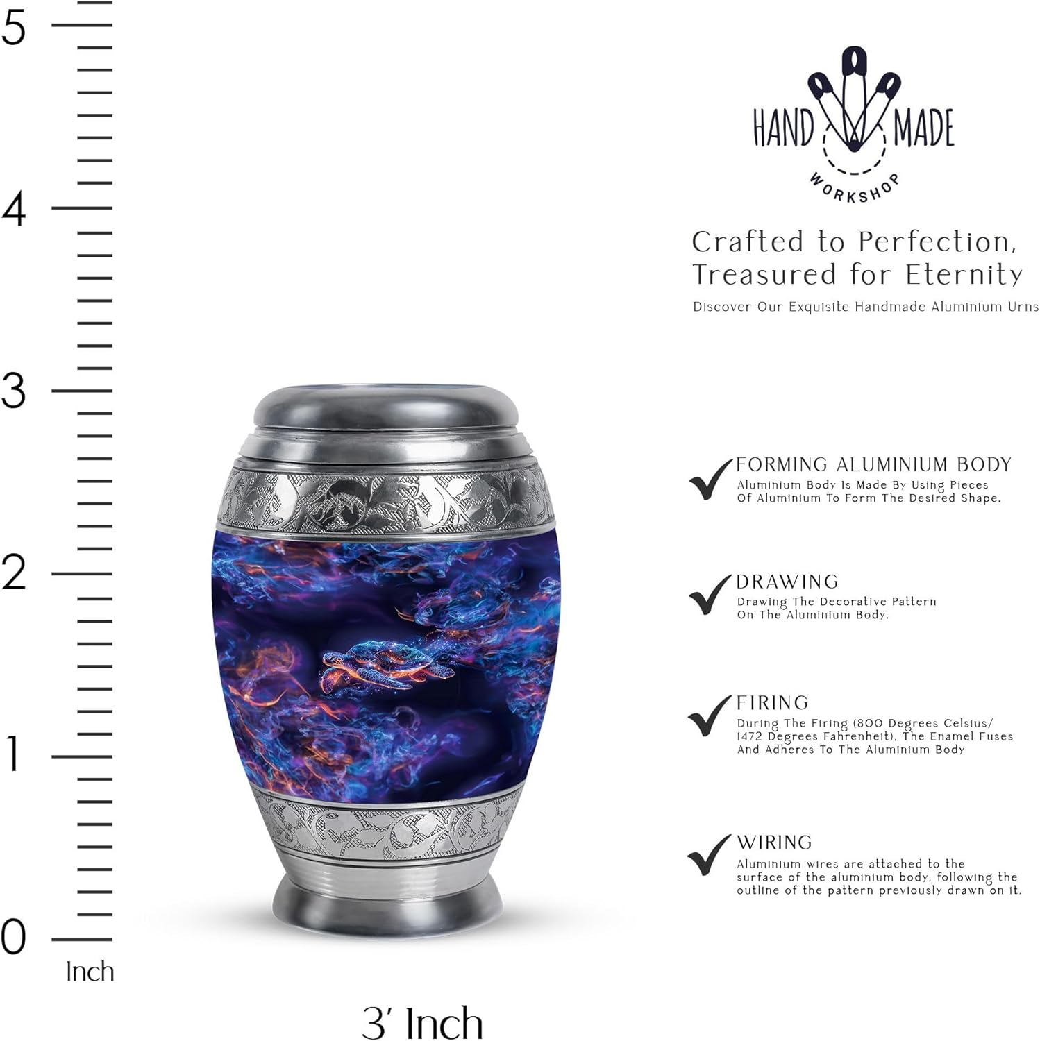 Small Turtle Urns for Human Ashes - Ashes Keepsake - Cremation Urns Adult - Urn for Human Ashes - Adult Urns for Human Ashes Men - (3 inch Pack of 4)