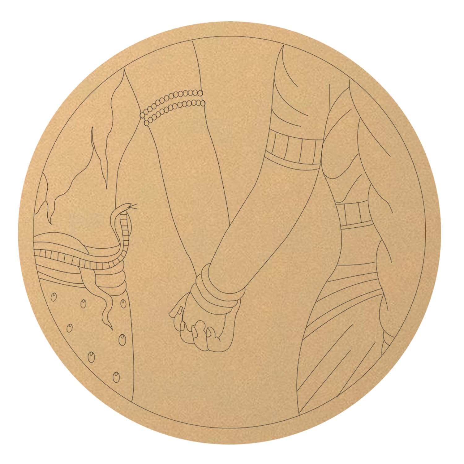 Visaan Pre Marked MDF Cutout 8inch for Clay Art Hand with Lotus Round Pre-Marked Cutout Wooden MDF Shapes 1Pcs Mdf Cutouts For Art And Craft For Resin Art, Mandala Art, Pyrography, Painting (1 Piece) Best for creation and decoration-image-18