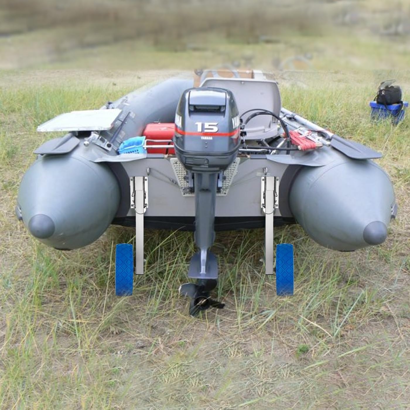 10'' Boat Launching Wheels 350 LBS Loading Capacity Inflatable Boat Launch Stainless Steel Wheels for Sailing Boat Rowing Boat and Inflatable Dinghy Boat