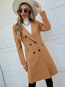 Amazon.com: IBOXQ Womens Jacket Coat Solid Double Breasted