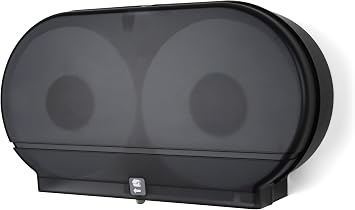RD0027-02F Twin Jumbo Tissue Dispenser with Core Adaptor, Black Translucent
