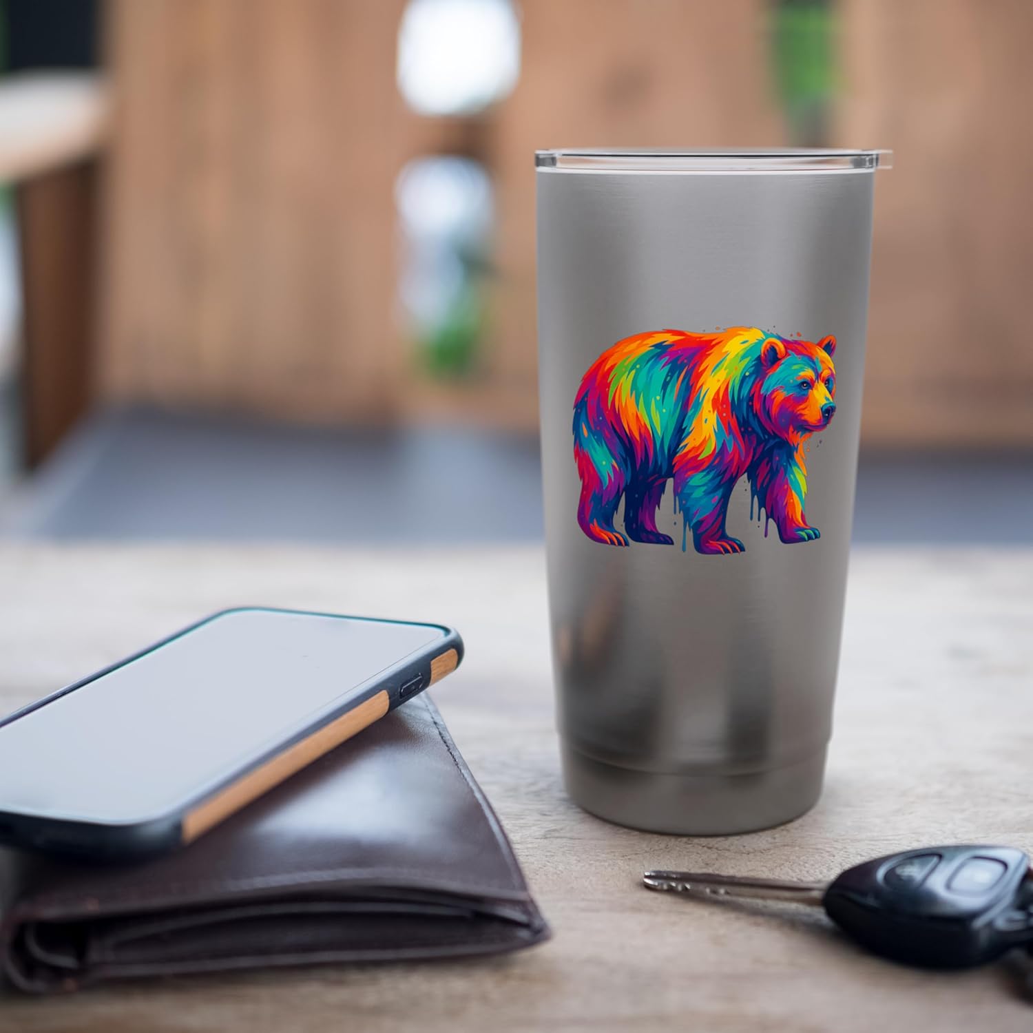 Grizzly Bear Paint Drip - Zoo Favorite Animal Stainless Steel Insulated Tumbler - Image 7