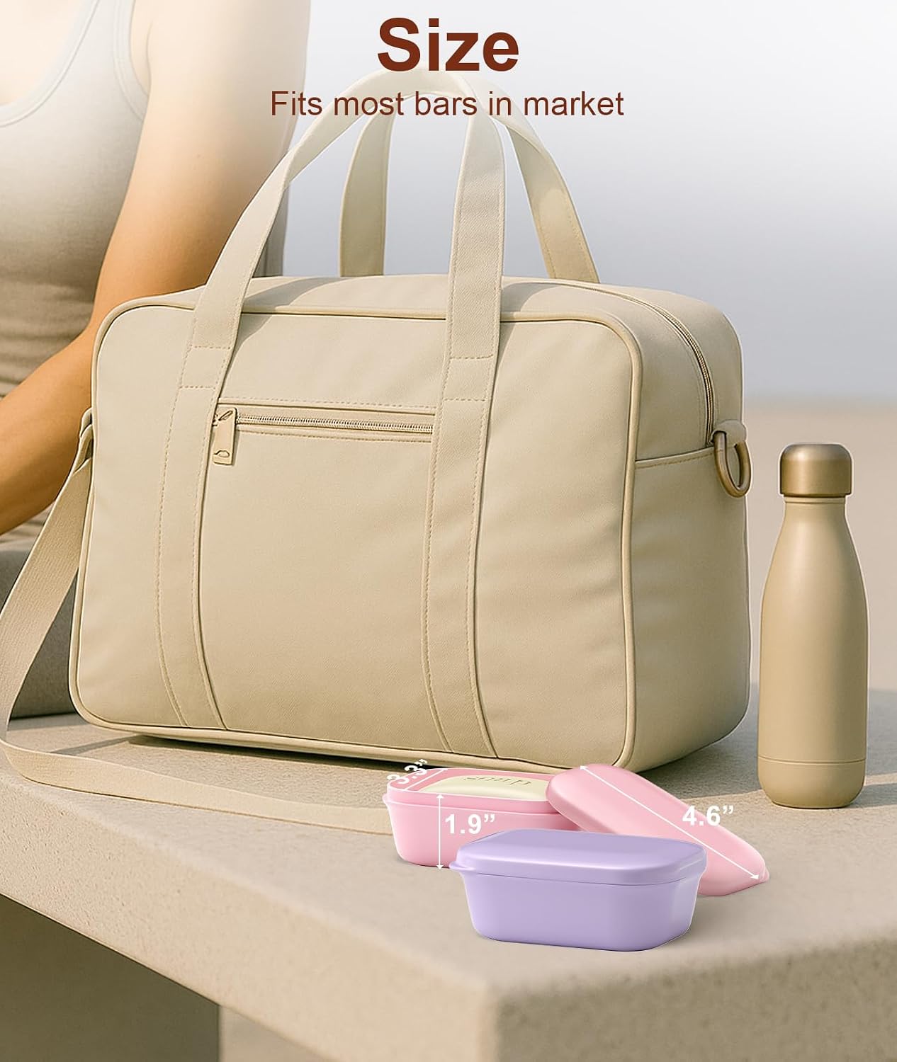Quatish 2 Pack Travel Soap Container, Portable Soap Holder with Lid, Bar Soap Holder, Soap Case for Camping Gym Travel, Soap Box for Bathroom (Pink,Purple) image 4