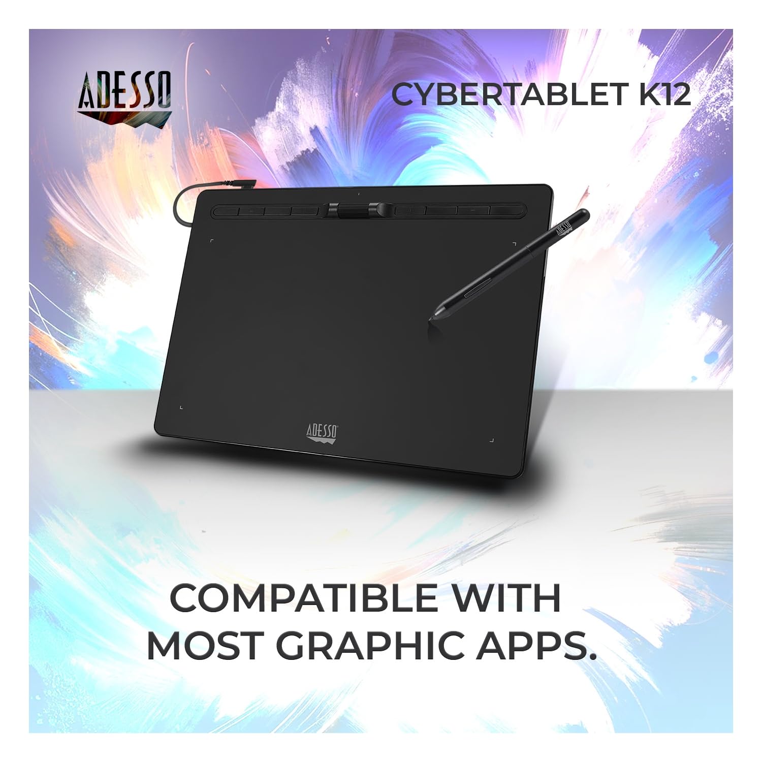 ADESSO 12IN X 7IN Tableta Dibujo Wide Screen Graphic