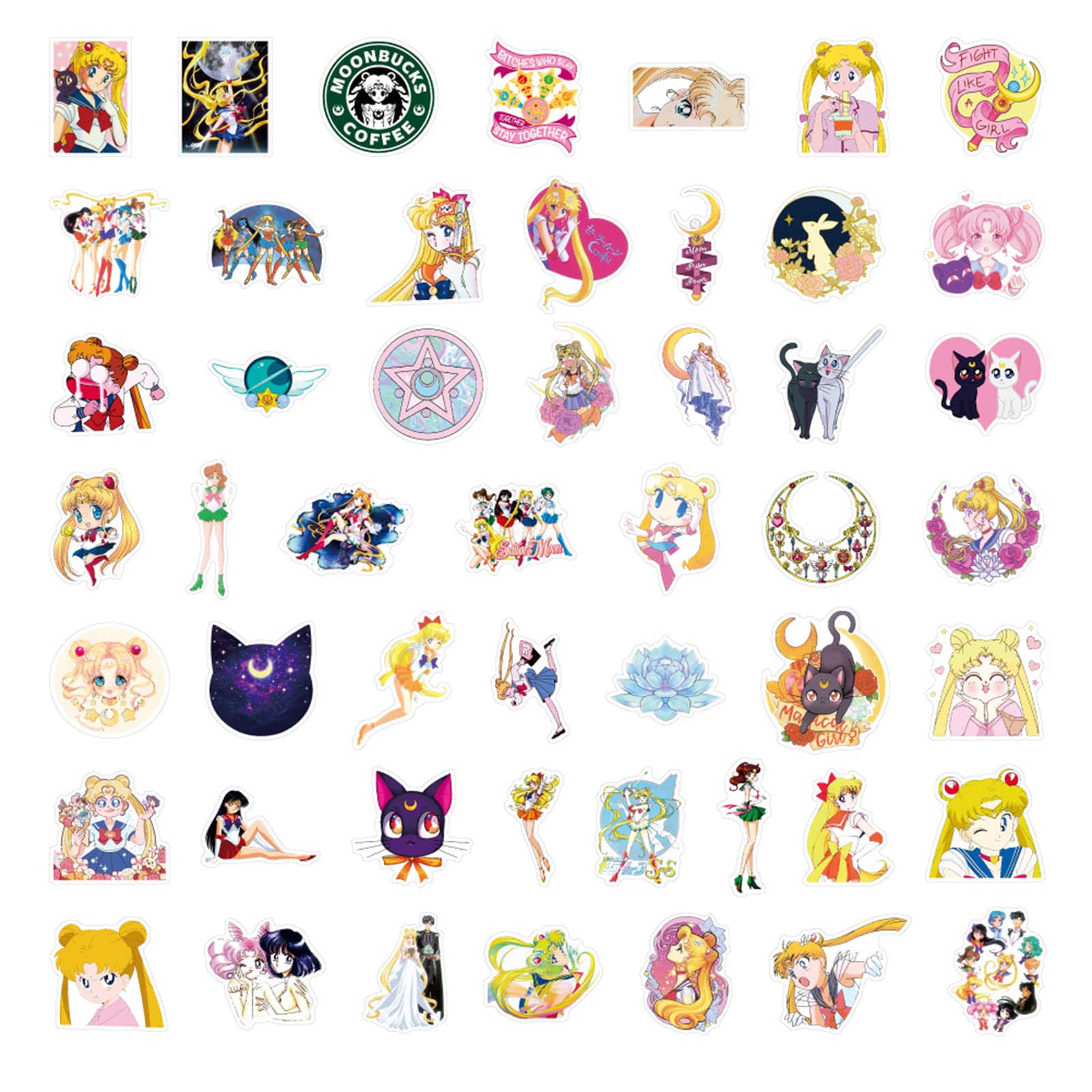 Amazon.com: Sailor Cute Moon Anime Girl Stickers|100pcs|for Toys Decal  Stickers Laptop Water Wottles Snowboard Luggage Hydro Flasks Waterproof  Vinyl Decal for Teens Adults,Kids Love DIY Yourself : Electronics
