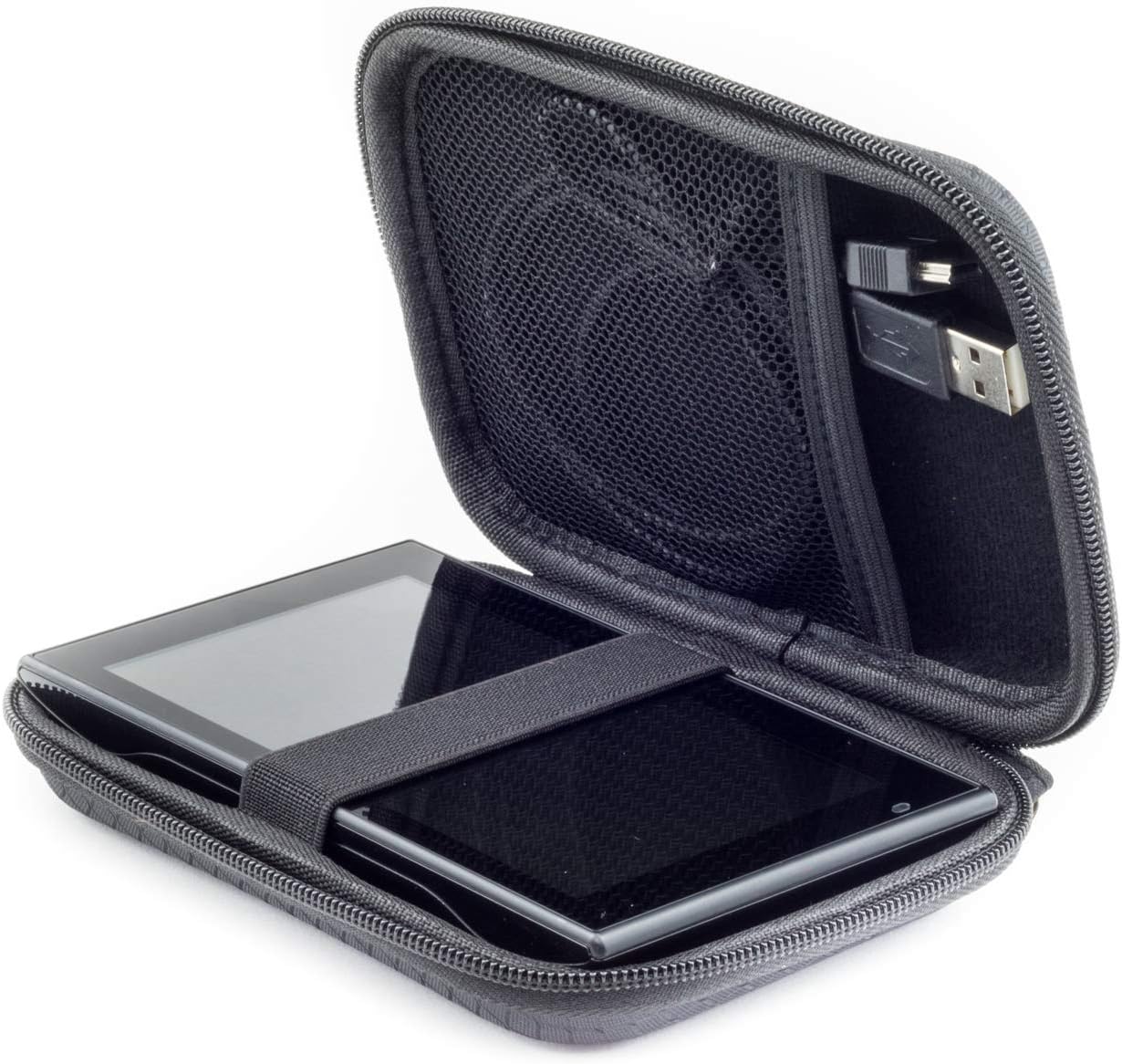 Digicharge Slim Hard Carry Case for 6" Garmin Drive, DriveSmart, Nuvi, Fleet & Camper GPS – Durable EVA Shell, Strap & Small Accessory Pouch – Shockproof GPS Case with Lanyard
