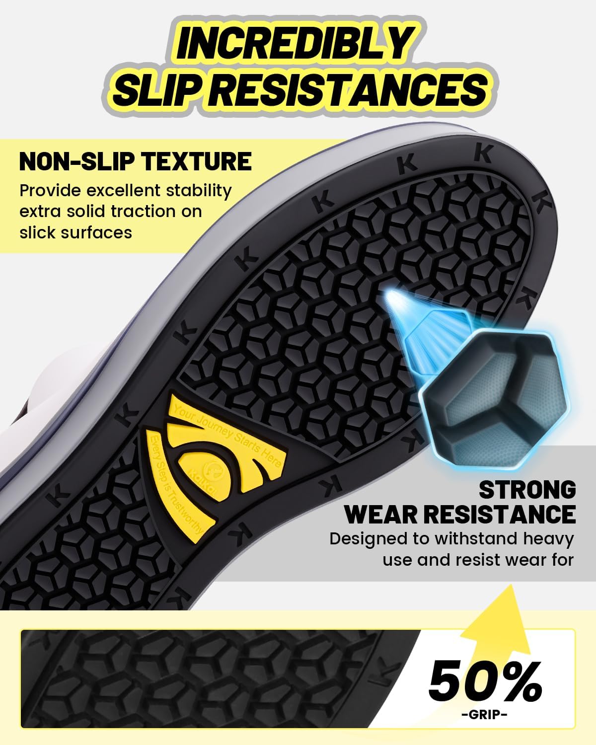 Kalkal Women's Deck Boots, 100% Waterproof Rain Boots, Grip-Pro Rip Slip-Resistant Sole, Upgraded Soft & Durable Neoprene Rubber, 360° Breathable Mesh Lining, Easy to Clean, for Outdoor/Sailing image 5