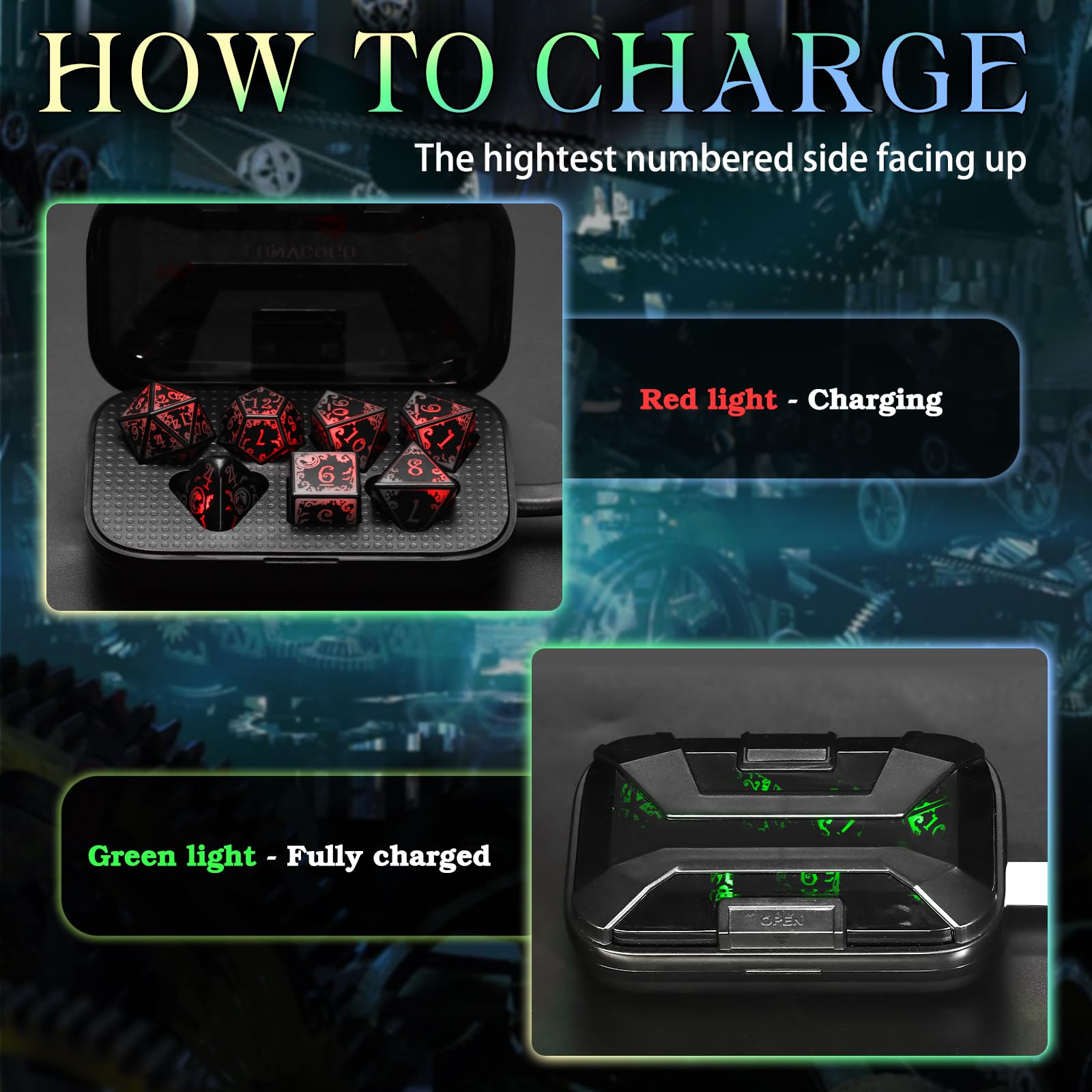 Amazon.com: FONVGOGO Light up DND Dice Set Rechargeable with