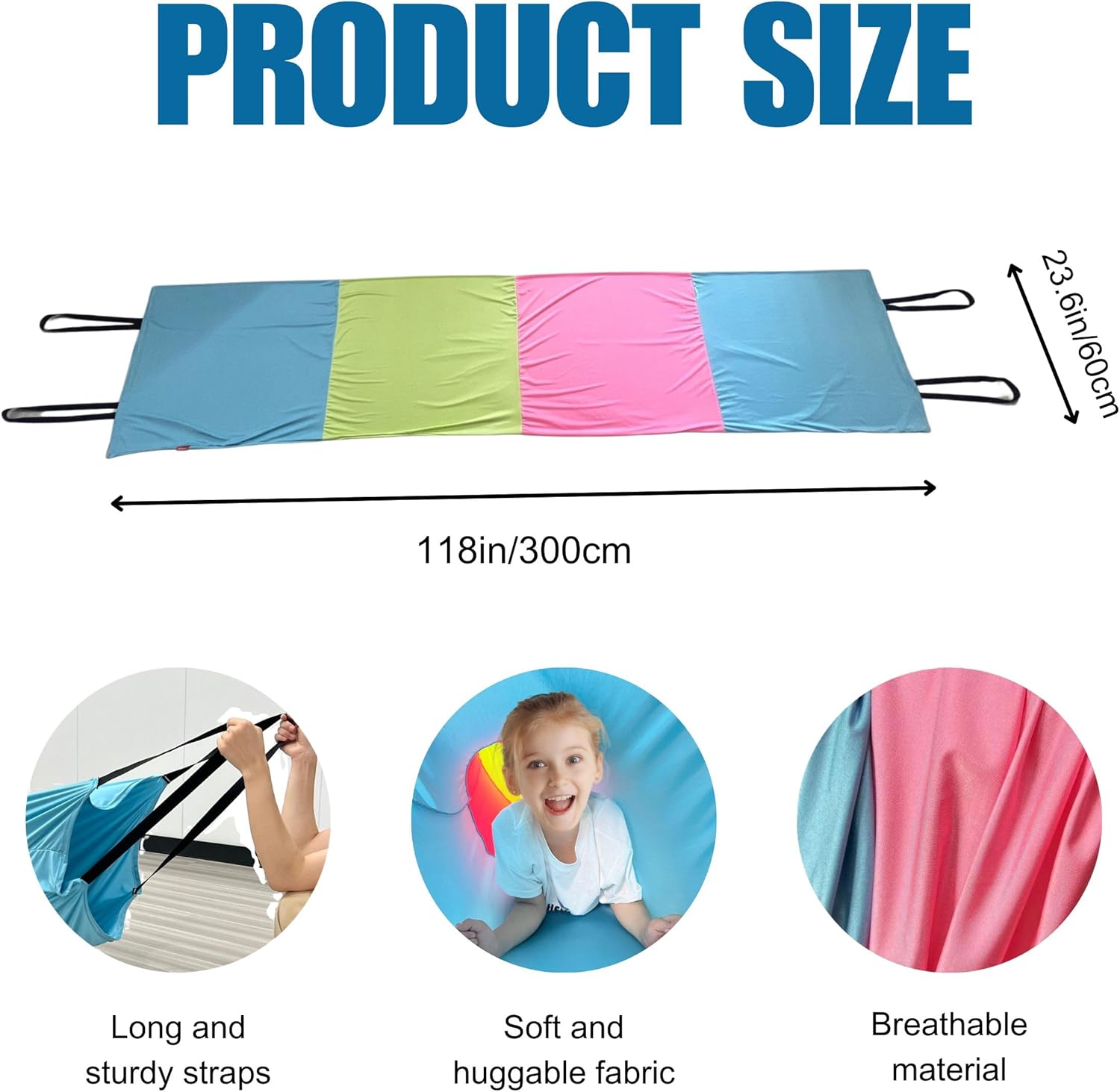 Sensory Compression Tunnel for Kids Play with Autism ADHD SPD - CPC Certification 10ft Crawl Resistance Tunnel Perfect for Toddler - Ideal for Home School Help Children Calm, Relax, Reduce Anxiety