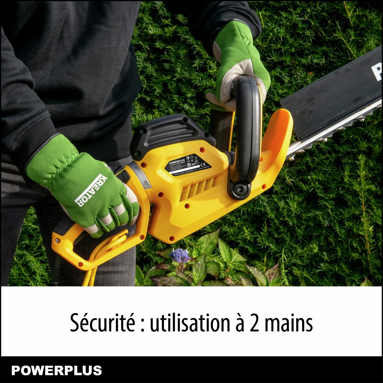 Powerplus POWXG20091 - Cortasetos (750 W, 700 mm, Velocidad de Corte, 1500 min-1)