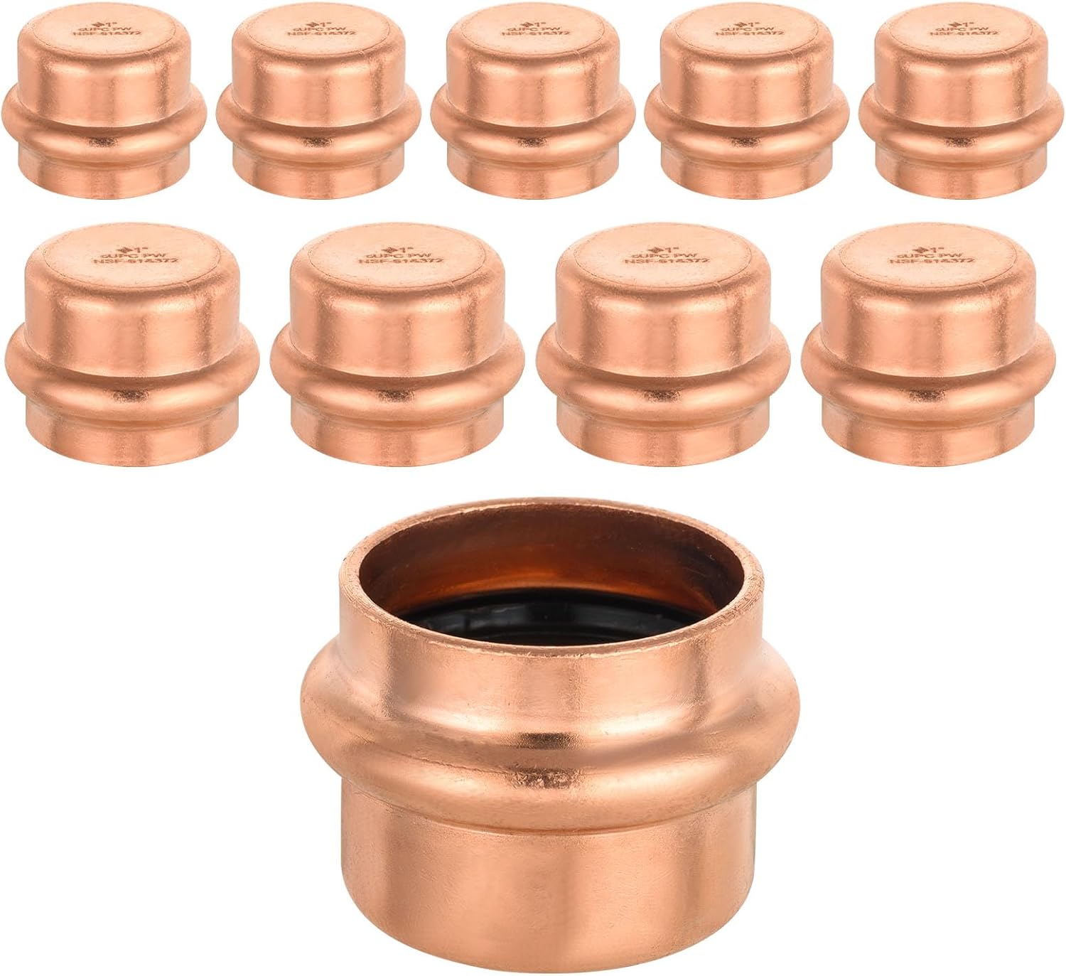 10 Pcs Seelink Copper Press Cap, 1/2" P Pressure Fittings for Copper Tubing