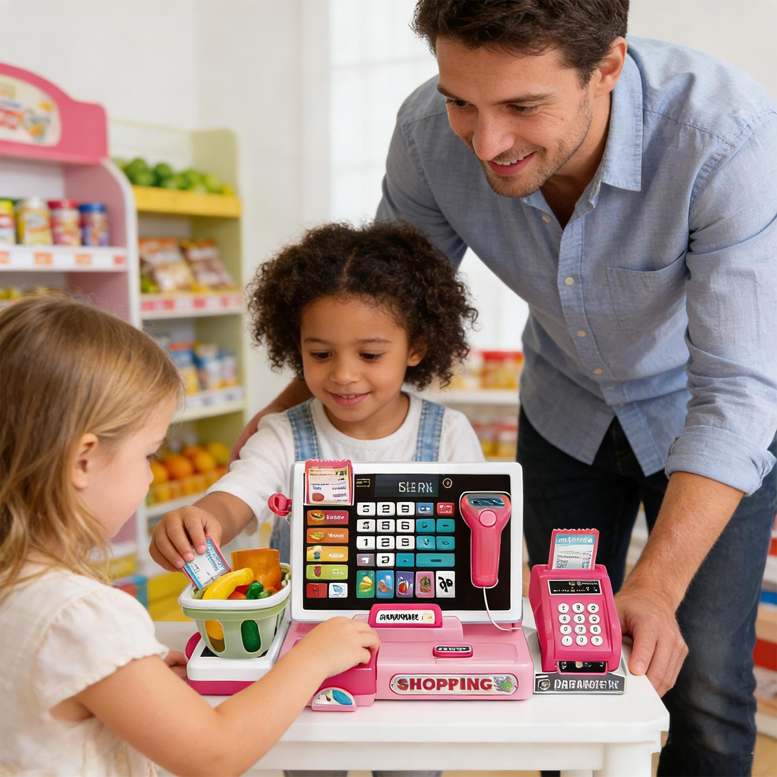 Registradora Infantil con Escáner Juego De Simulación De Supermercado