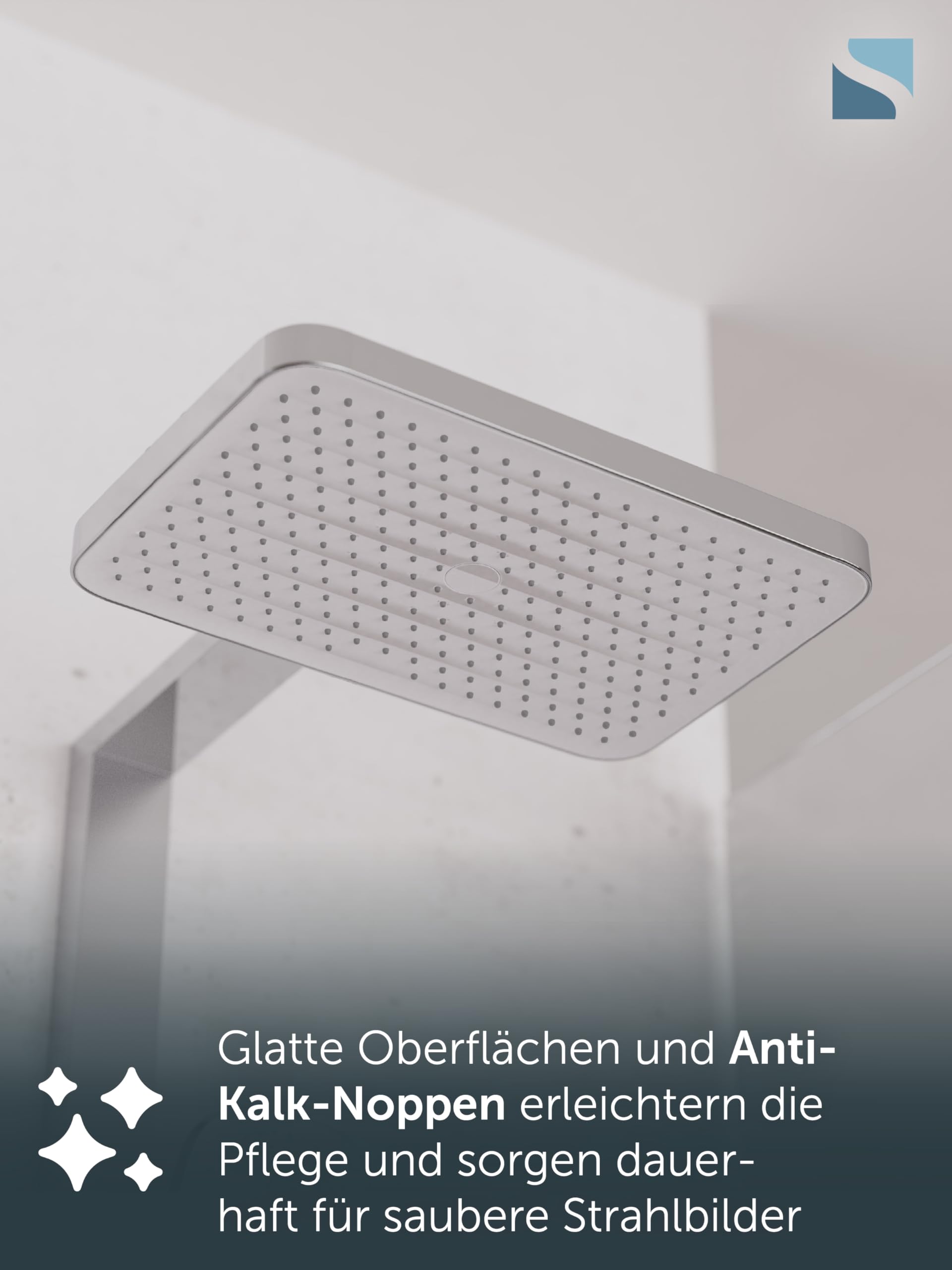SCHÜTTE LA PALMA Duschsystem mit Regendusche und Duschsäule, 36x24 cm Edelstahl Duschkopf, Duschset ohne Duscharmatur, Duschstange mit Hand- und Kopfbrause, Chrom