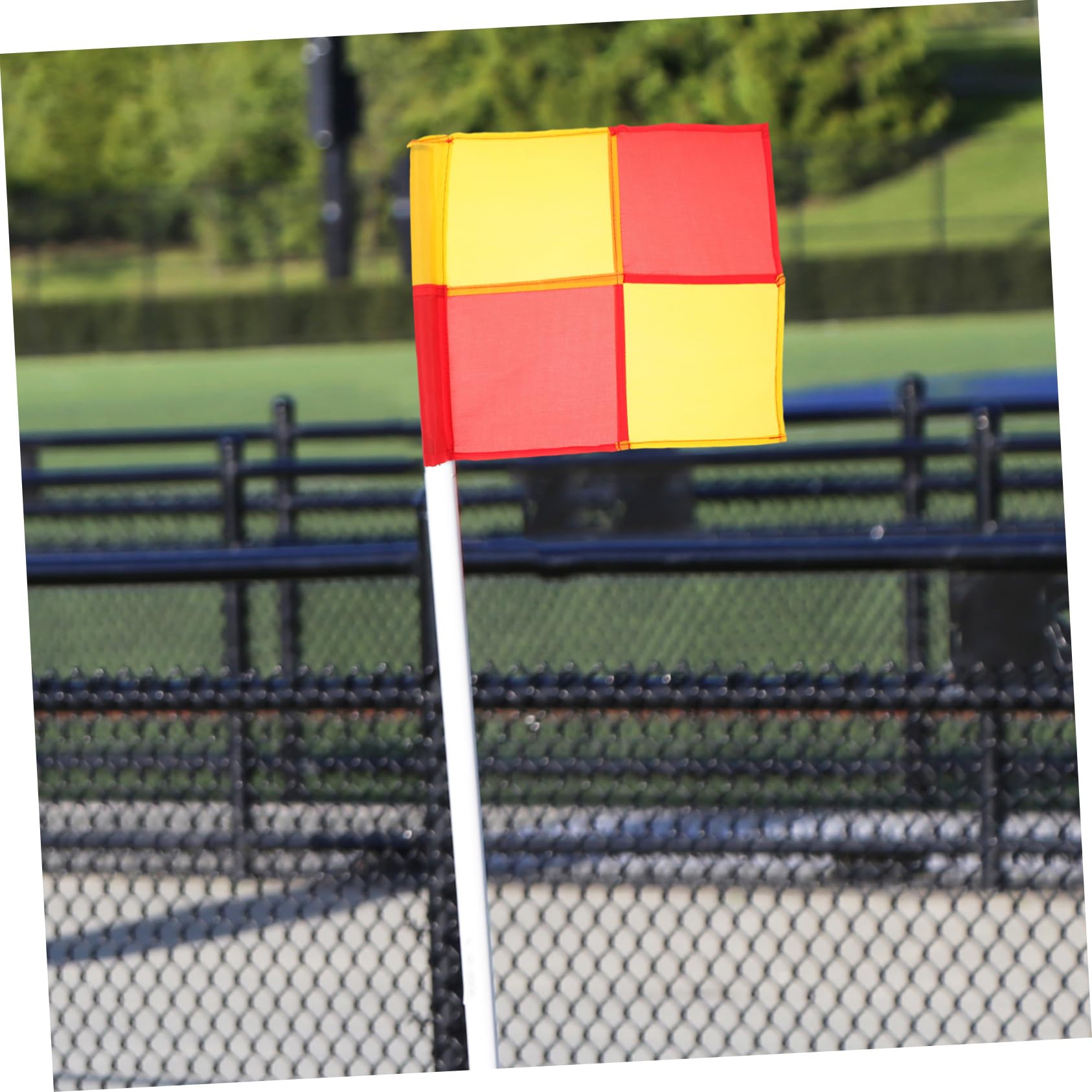 FOYTOKI Soccer Referee Signal Flags Match Conducting Flags Stainless Steel Flagpoles for Racing Outdoor Sports