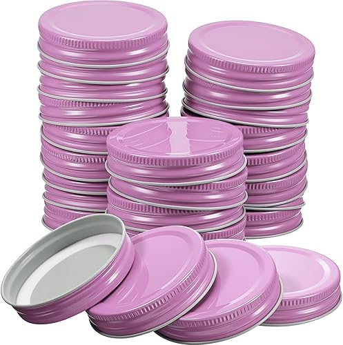 Miniatura 9 de Chuangdi 30 paquetes de tapas para tarros Mason a granel, tapas de boca regular para conservas, a prueba de fugas, tapas sólidas de almacenamiento