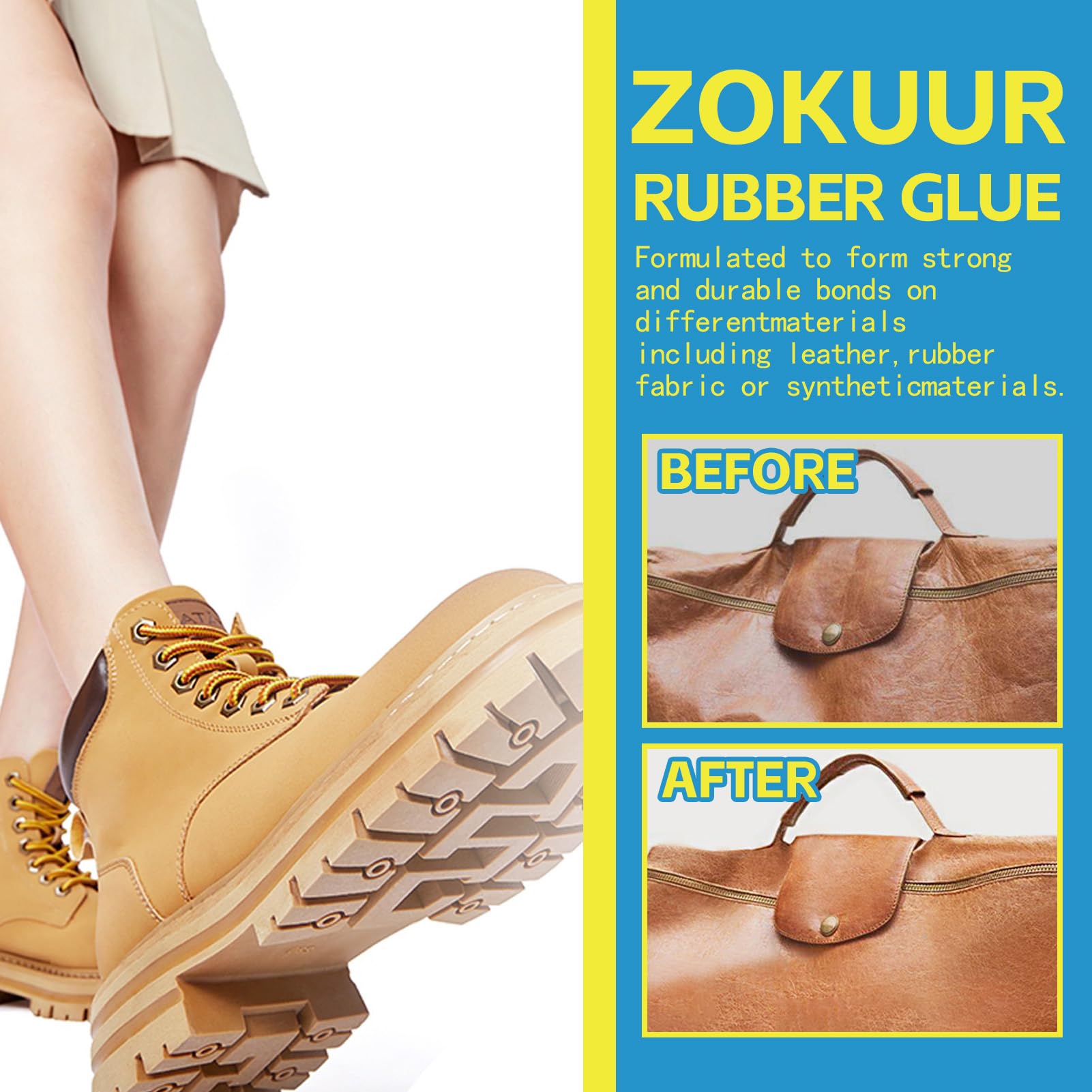 Extra Starker Gummikleber Wasserfest, 30g – Für Reifen, Schuhe, Schläuche & DIY, Mit 3 Applikatorspitzen