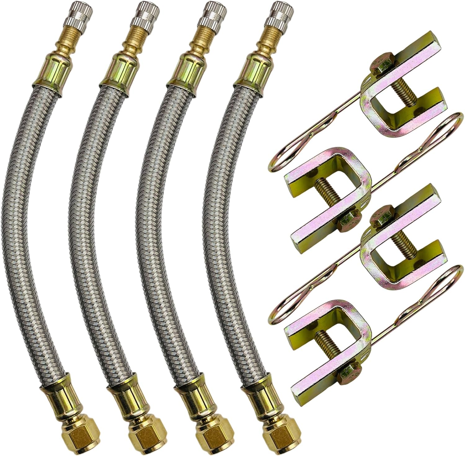 Valve Stem Extenders,4Pcs 12"/300mm Tire Valve Stem Extensions Stainless Steel Tire