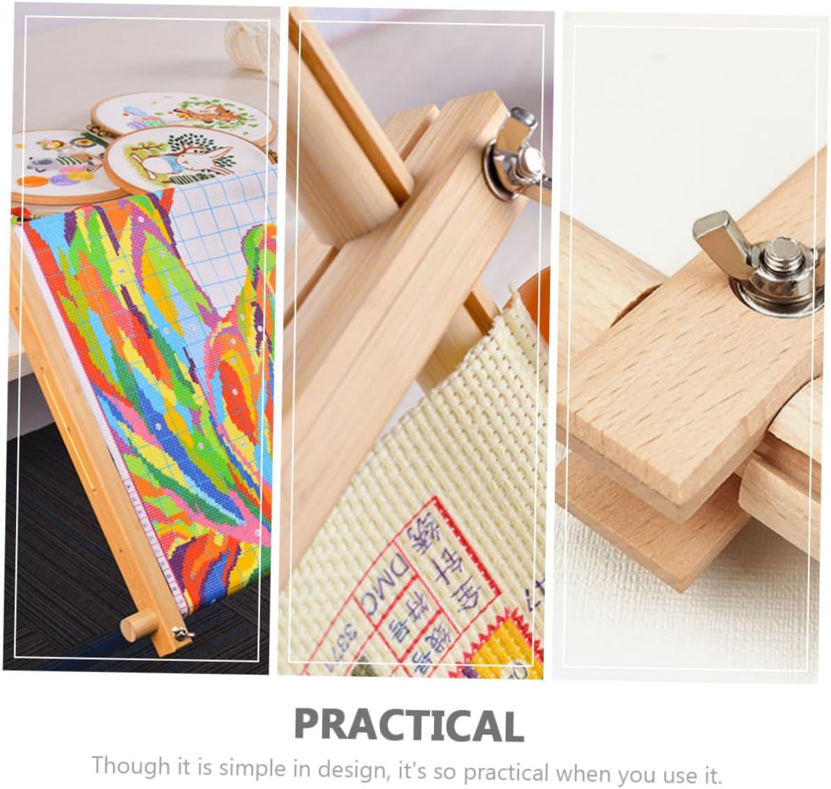 OSALADI 1set Wooden Embroidery Tapestry Frame Stand for to Install Embroidery Tool for Craft Projects and Family Activities