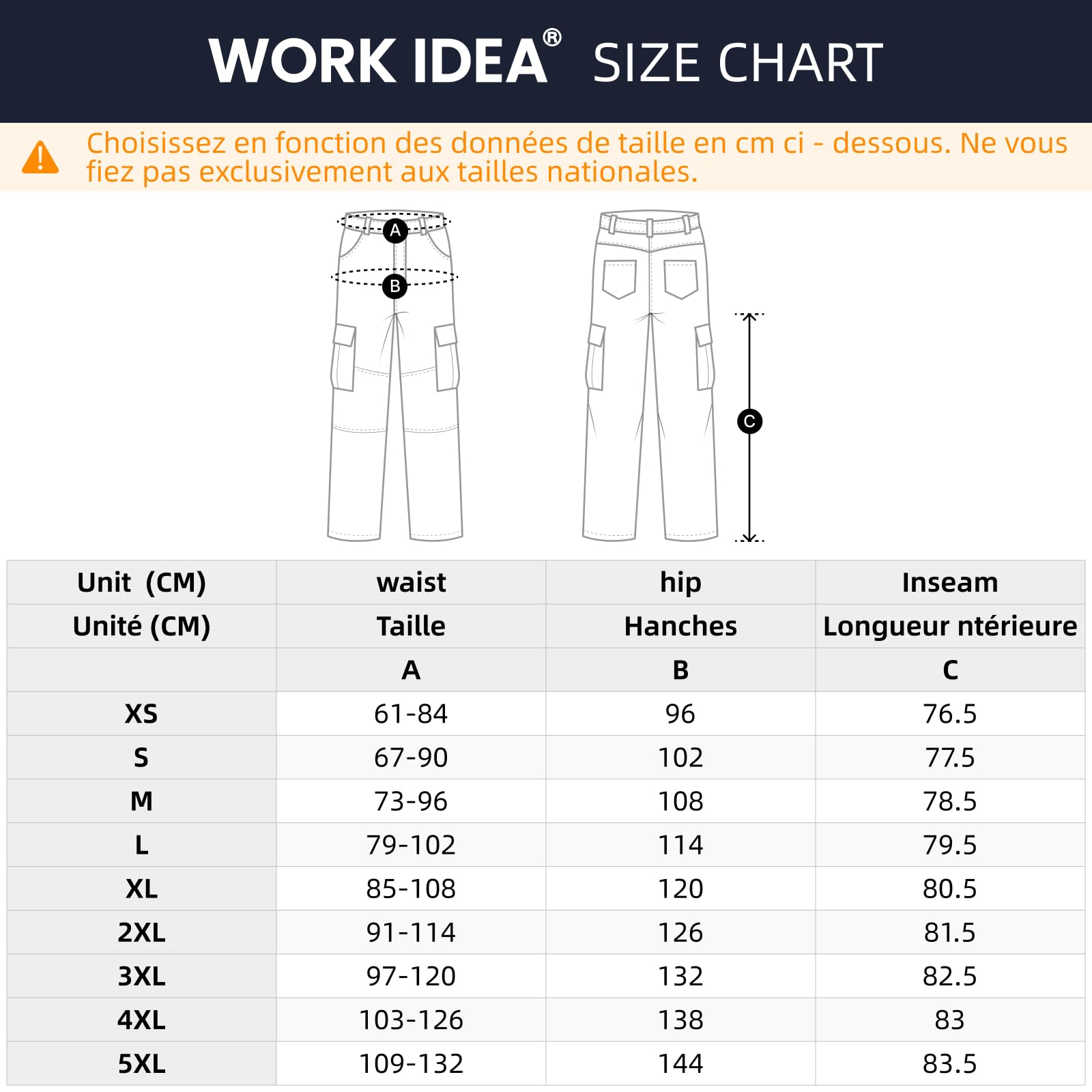 WORK IDEA Pantalon de randonnée exigeant pour Femme, matériau imperméable, Coupe élastique, Chaleur hivernale, Fermetures éclair contrastées