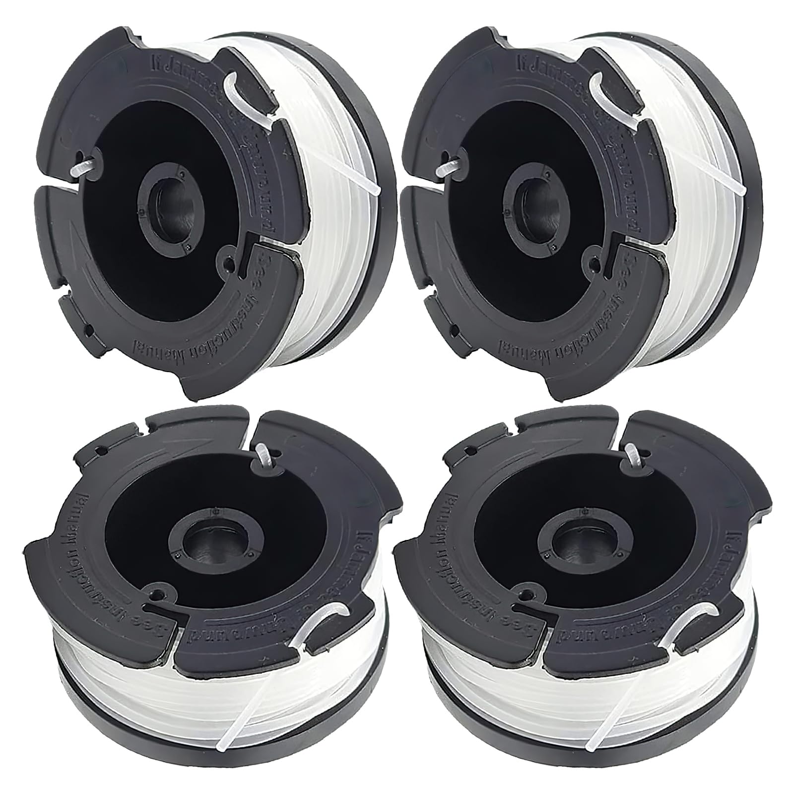 Wlleoaa 4 PCS Black and Decker Strimmer Spool, Spool Trimmer Spools & Line Compatible with Black Decker, Replacement Spools for Reflex Strimmer AF-100 ST5530-GB GLC3630L20-GB STC1820PC-GB BESTA530-GB