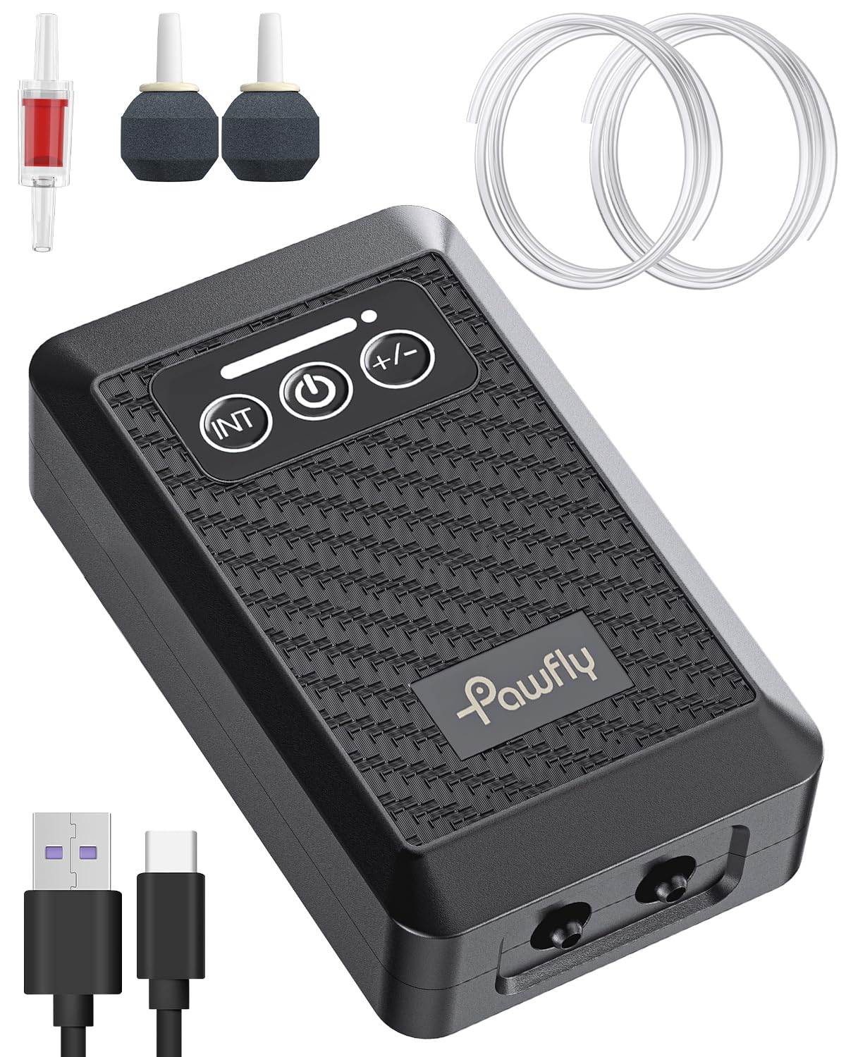 Pawfly Aquarium Lithium Battery Powered Air Pump USB Rechargeable Oxygen Pump Portable Live Bait Aerator Pump for Outdoor Fishing and Fish Transportation