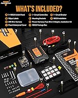 Vista 7 de Auxbeam Panel de interruptores de 12 cuadrillas RB120 pulsado momentáneo RGB regulable Panel de interruptor multifunción de salida de dos lados