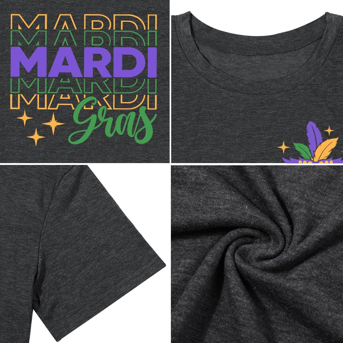 Mardi Gras Shirts Women Makeup Carnival T-Shirt Its Mardi Gras Yall Tee Shirt Mask Lily Graphic Casual Short Sleeve Tops - Image 5