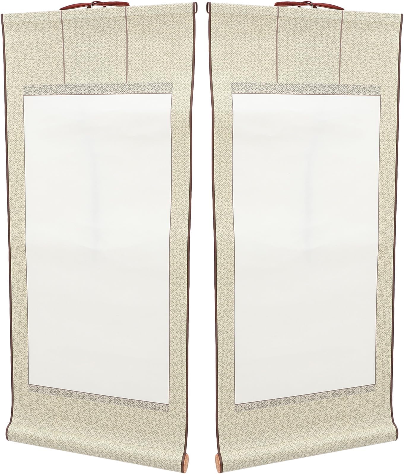 Beaupretty 2pcs Blank Chinese Rice Paper Scrolls for Painting and Calligraphy, A2 Mini Hanging Scrolls for Art Drawing, Multifunctional Household Calligraphy Paper Wall Decor