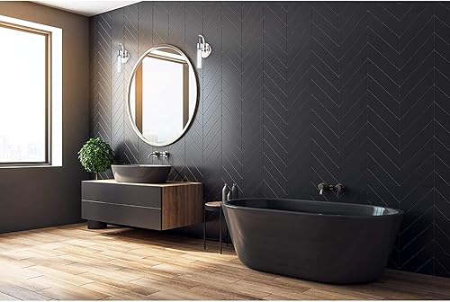 Miniatura 7 de Vivio Lighting Moderno aplique de pared LED  1 luz de cristal para baño y dormitorio, pasillo, sala de estar, lámpara con vidrio transparente de