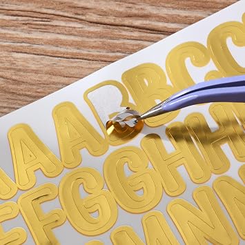 1956 Pcs Gold Letter Stickers, 0.5 Inch Vinyl Alphabet Labels