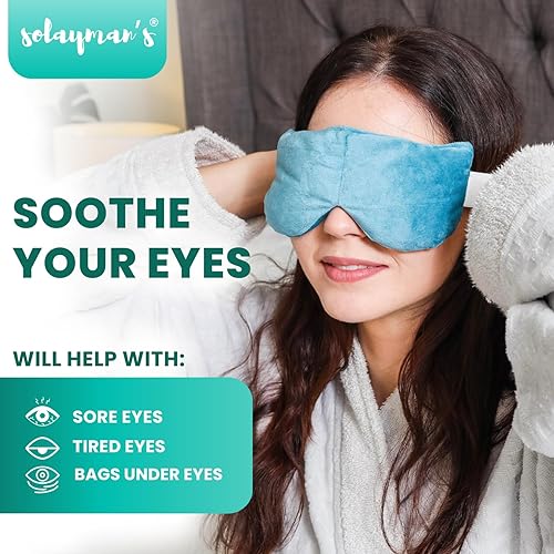 Miniatura 4 de Máscara térmica para ojos secos, compresa de ojos húmedos para microondas para alivio de orzos, almohadilla de compresión ocular cálida para ojeras,