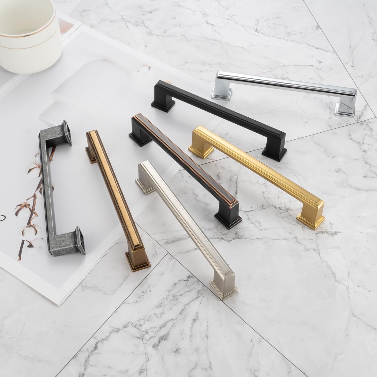 KOOFIZO 10 Pack 5 Inch Cabinet Pulls - Oil Rubbed Bronze Furniture Handle for Kitchen Cupboard Door, Bedroom Dresser Drawer, Bathroom Wardrobe Hardware