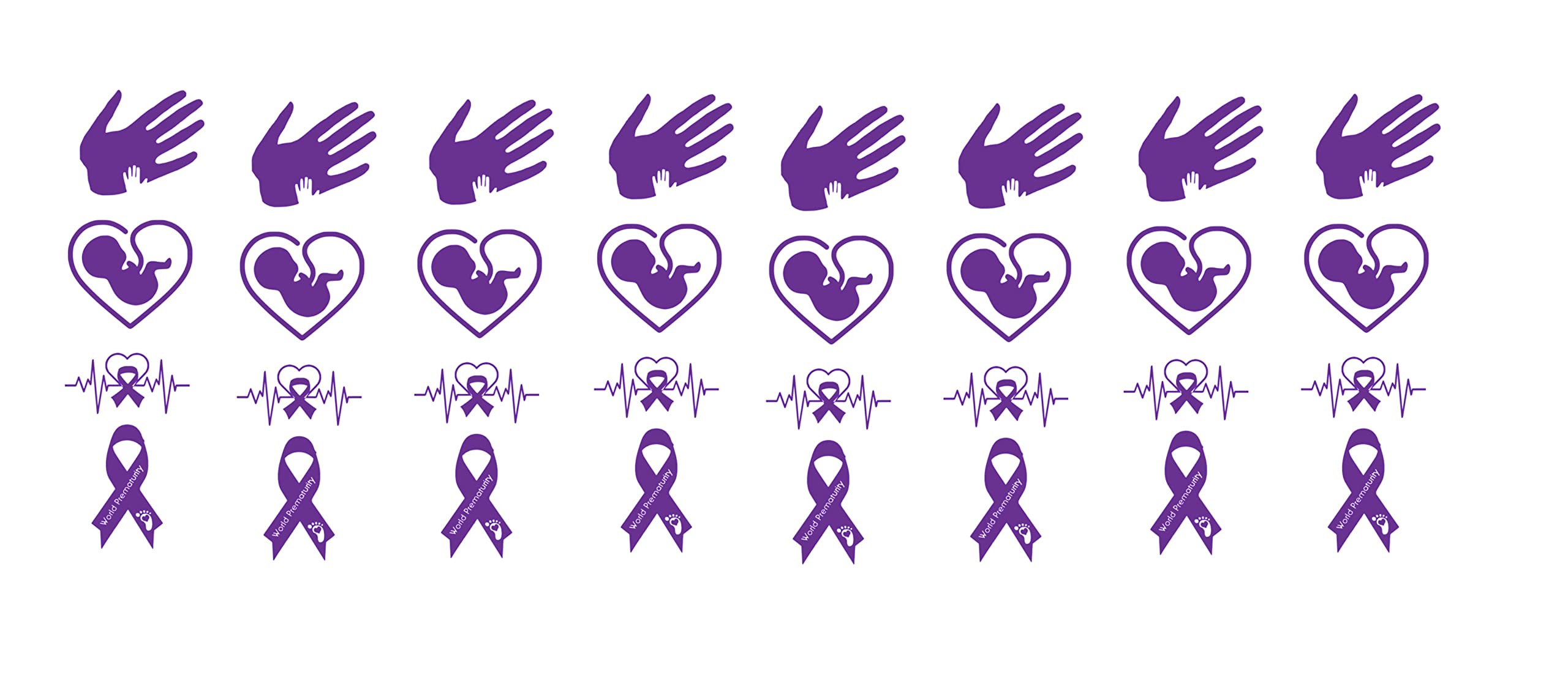World Prematurity Day Premature Baby (Premature Baby Vinyl Stickers Purple)