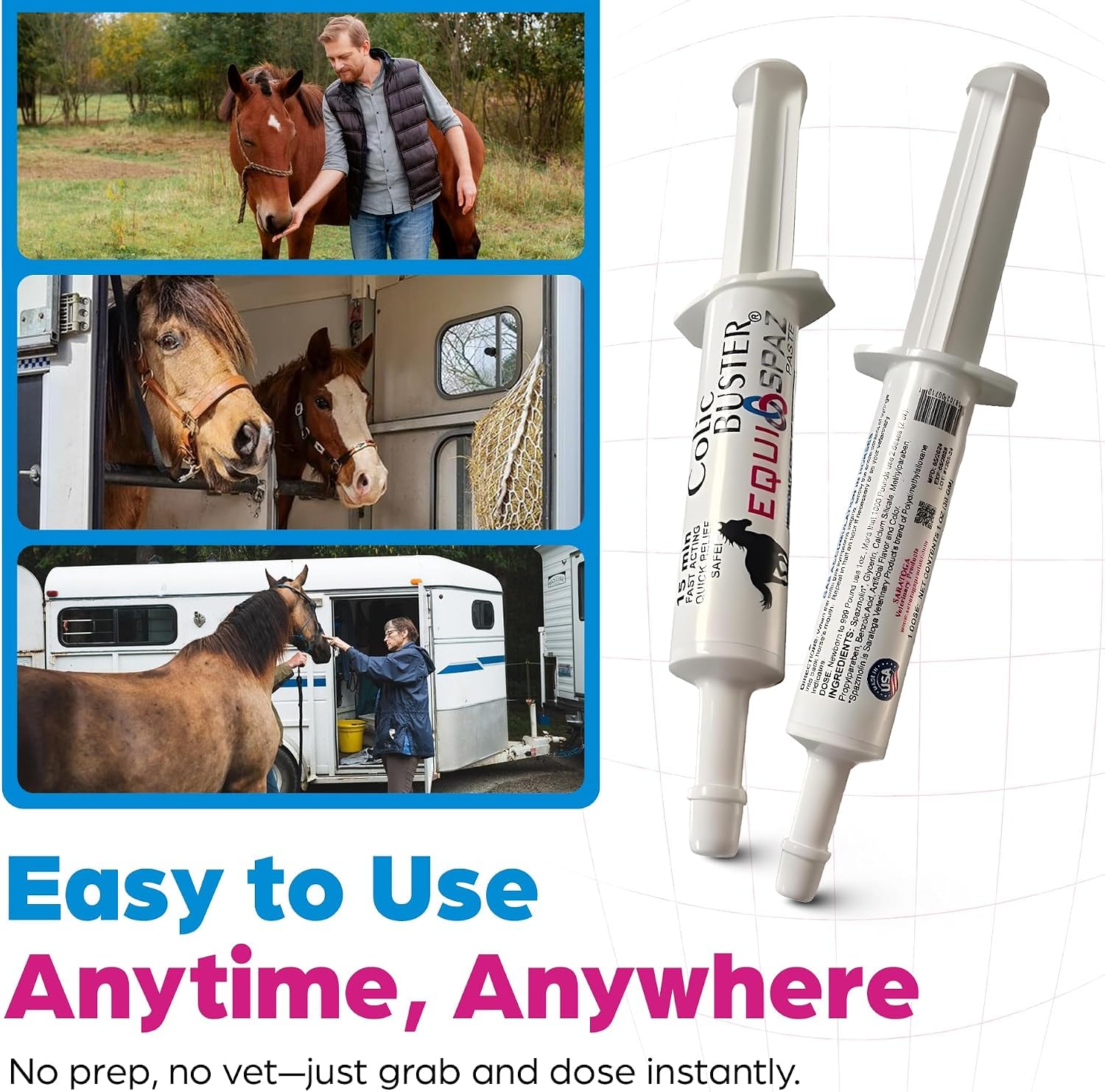 Fast Acting Horse Colic Relief – 15 Minute Natural Gas & Spasmodic Support – Oral Equine Digestive Comfort Syringe – Safe for Pregnant Mares – Essential Barn First Aid — Amazon image 5